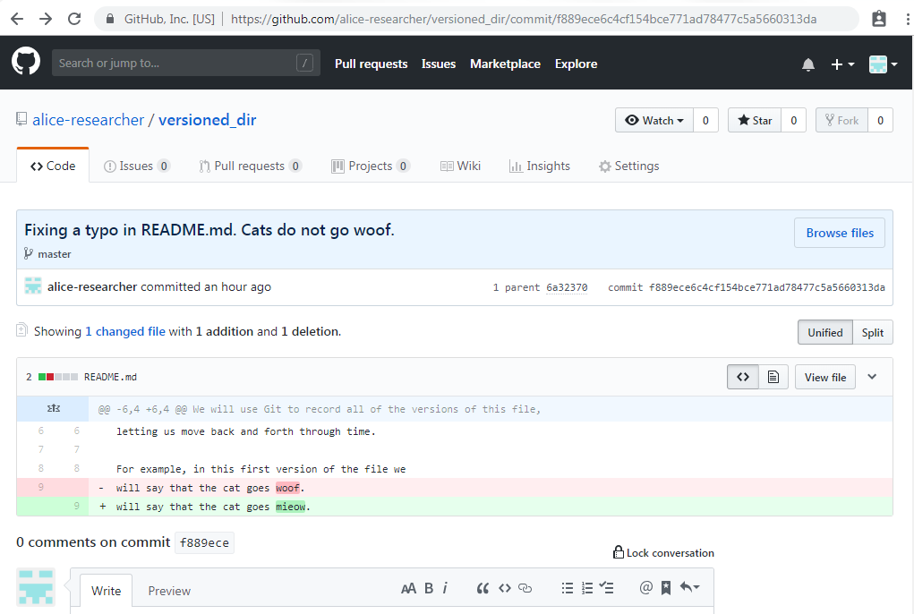 Image of the GitHub diff